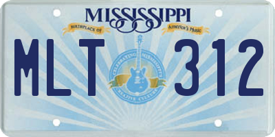 MS license plate MLT312