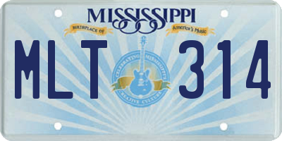 MS license plate MLT314