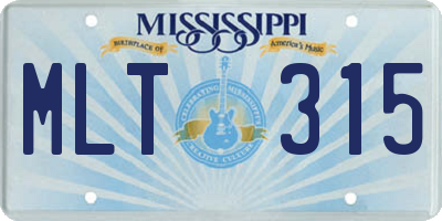 MS license plate MLT315