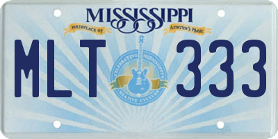MS license plate MLT333