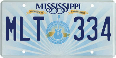 MS license plate MLT334