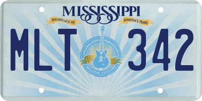 MS license plate MLT342