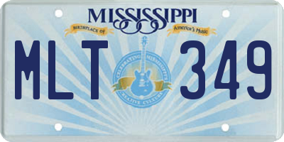 MS license plate MLT349