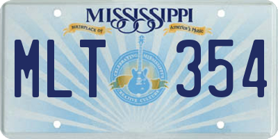 MS license plate MLT354