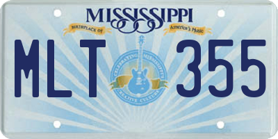 MS license plate MLT355