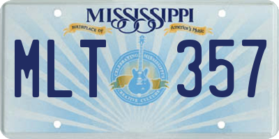 MS license plate MLT357