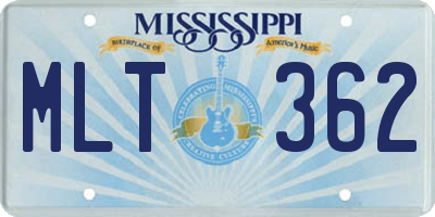 MS license plate MLT362