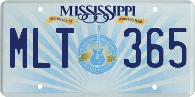 MS license plate MLT365