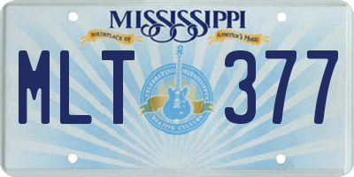 MS license plate MLT377