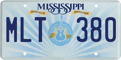 MS license plate MLT380