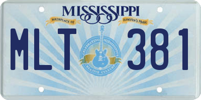 MS license plate MLT381