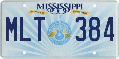 MS license plate MLT384