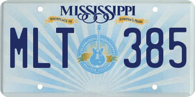 MS license plate MLT385