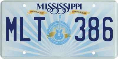 MS license plate MLT386