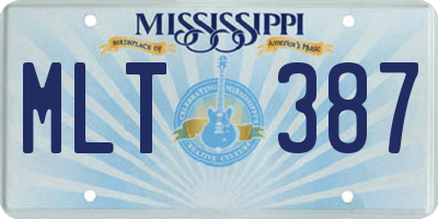MS license plate MLT387