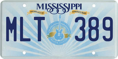 MS license plate MLT389