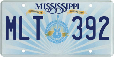 MS license plate MLT392