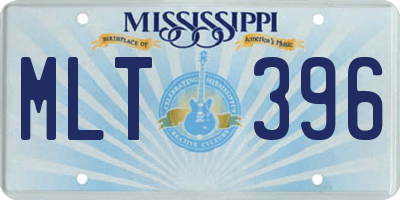 MS license plate MLT396