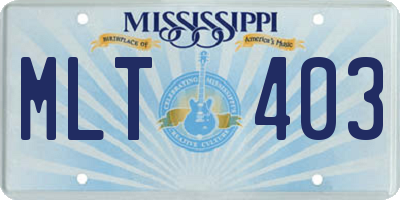 MS license plate MLT403