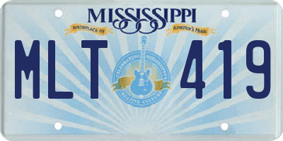 MS license plate MLT419