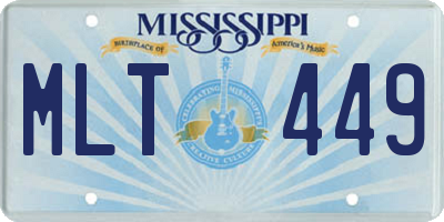 MS license plate MLT449