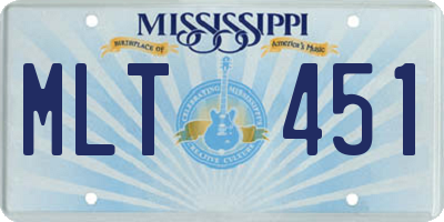 MS license plate MLT451