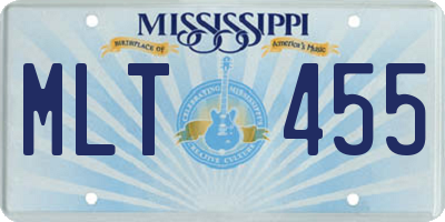 MS license plate MLT455