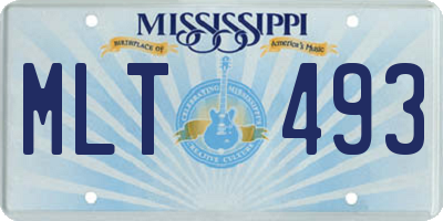 MS license plate MLT493