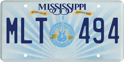 MS license plate MLT494