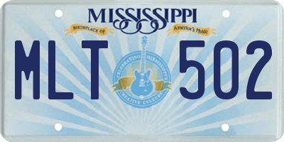 MS license plate MLT502