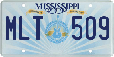 MS license plate MLT509