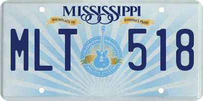 MS license plate MLT518