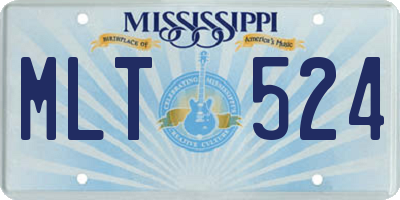 MS license plate MLT524