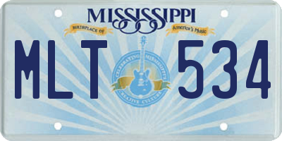 MS license plate MLT534