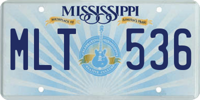 MS license plate MLT536