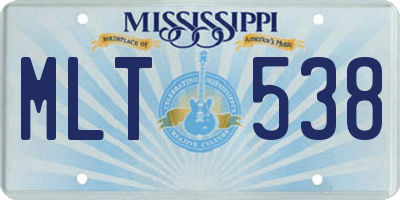 MS license plate MLT538