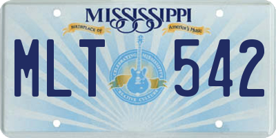 MS license plate MLT542
