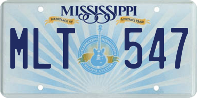 MS license plate MLT547