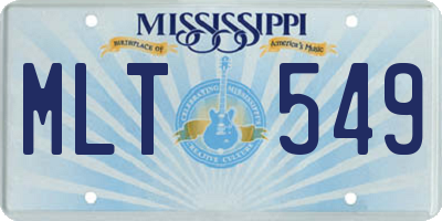 MS license plate MLT549