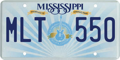 MS license plate MLT550