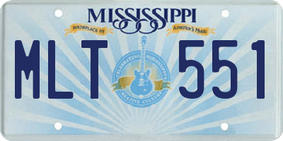 MS license plate MLT551