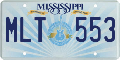 MS license plate MLT553