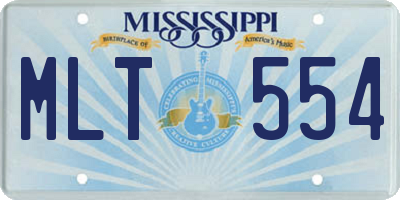 MS license plate MLT554