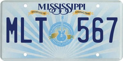 MS license plate MLT567