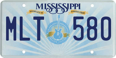 MS license plate MLT580