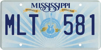 MS license plate MLT581