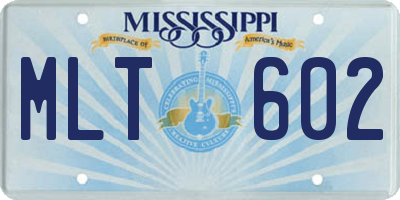 MS license plate MLT602