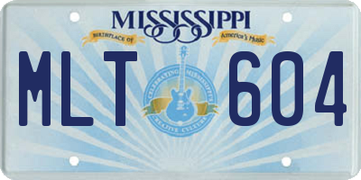 MS license plate MLT604