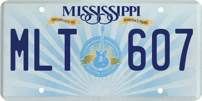 MS license plate MLT607