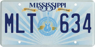 MS license plate MLT634